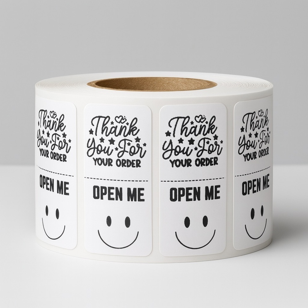 100 PCS Sticker Set - Thank you / Open Me Package Packaging Label Sticker